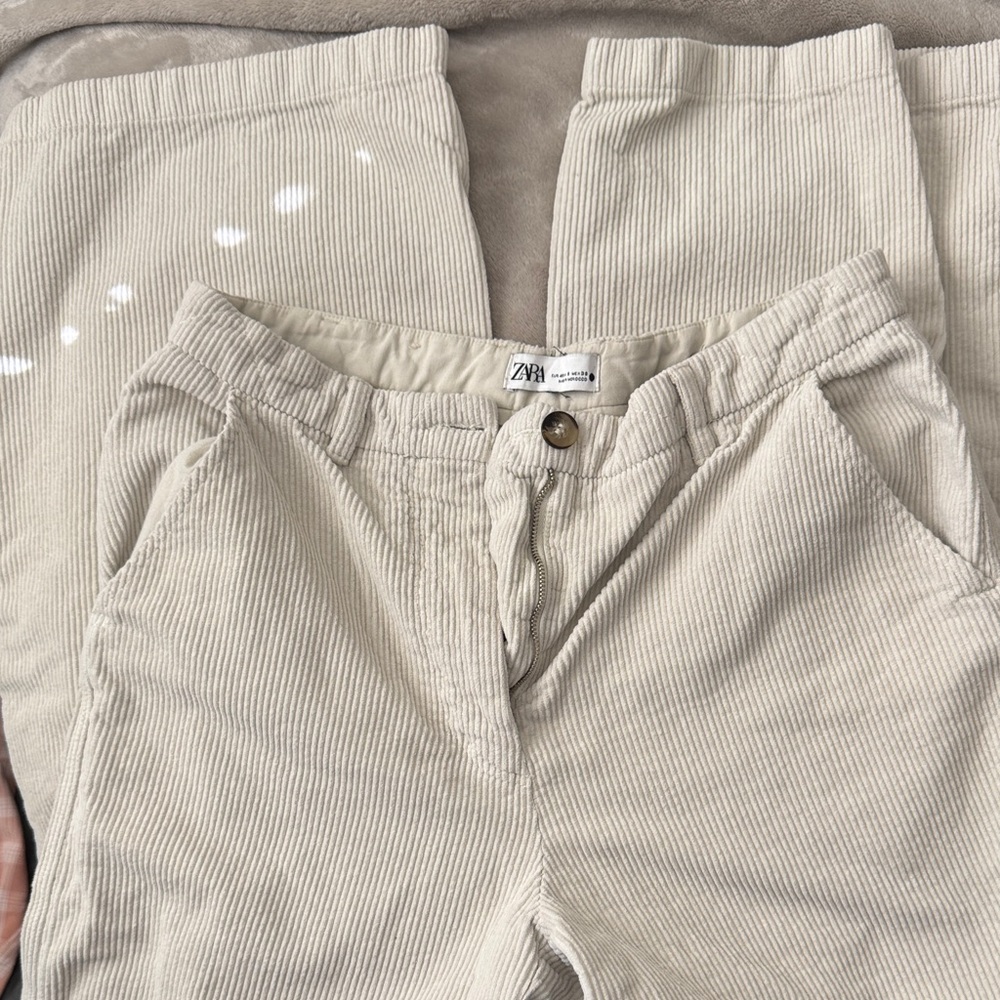 Zara Women’s Beige Corduroy Trousers